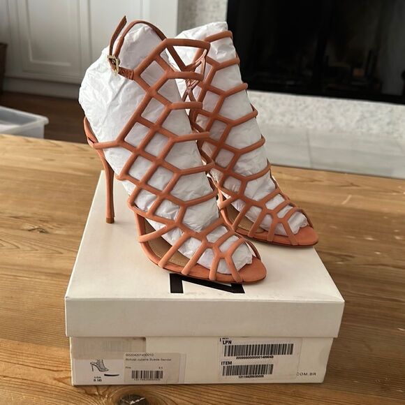 SCHUTZ Shoes - SCHUTZ Orange Cage Heels